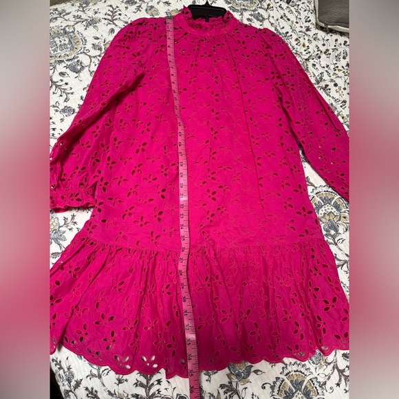 J. Crew Hot Pink Eyelet Dress - Picture 3 of 6
